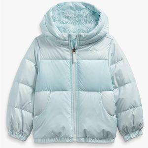 North Face Moondoggy ice blue puffer coat - water resistant 550 fill - 2T - 3T